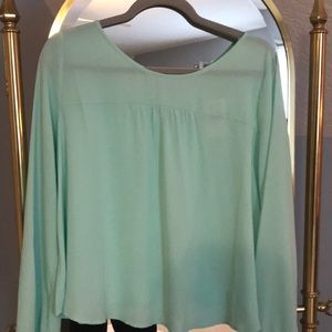 Mint long sleeve blouse